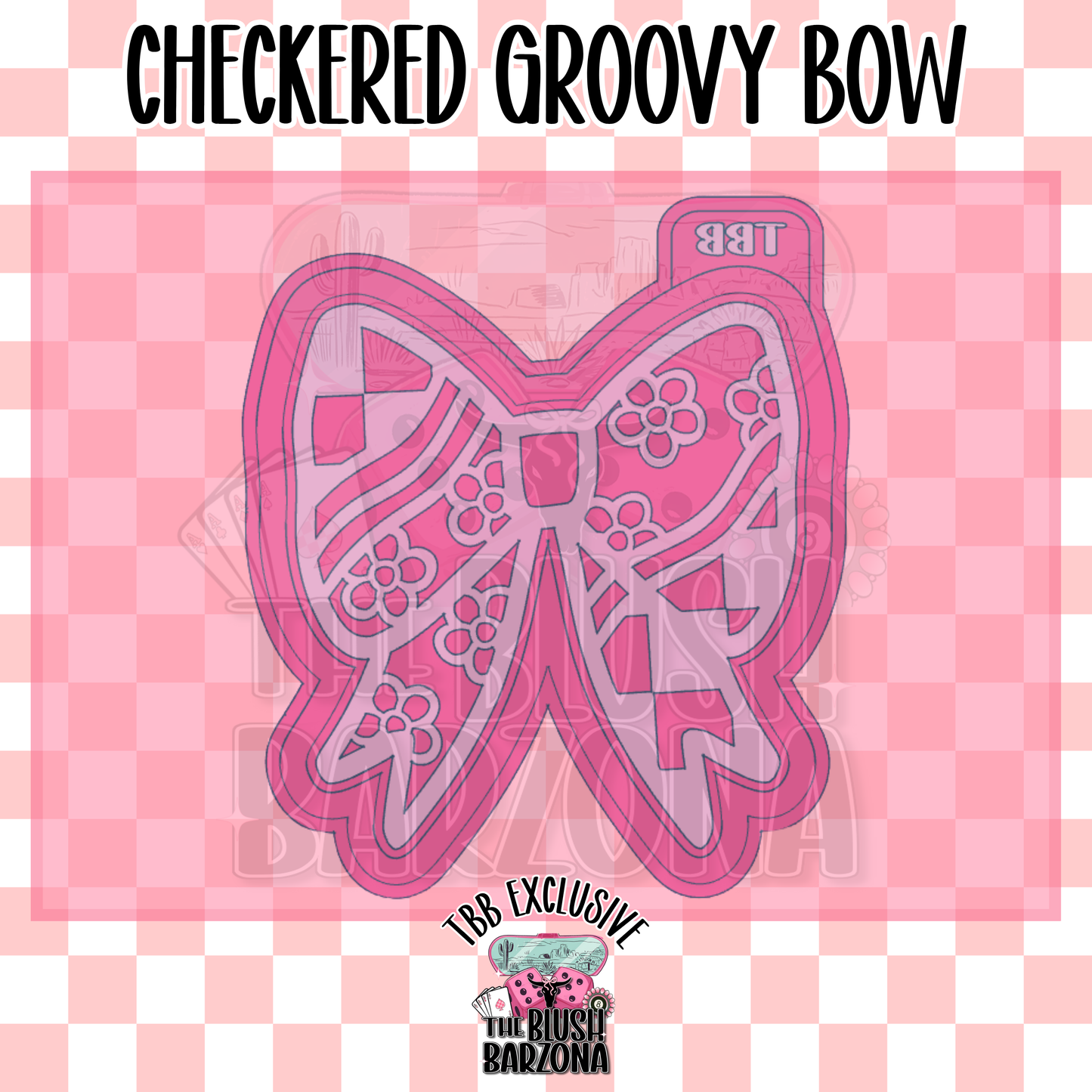 TBB Exclusive Checkered Groovy Bow Freshie Mold