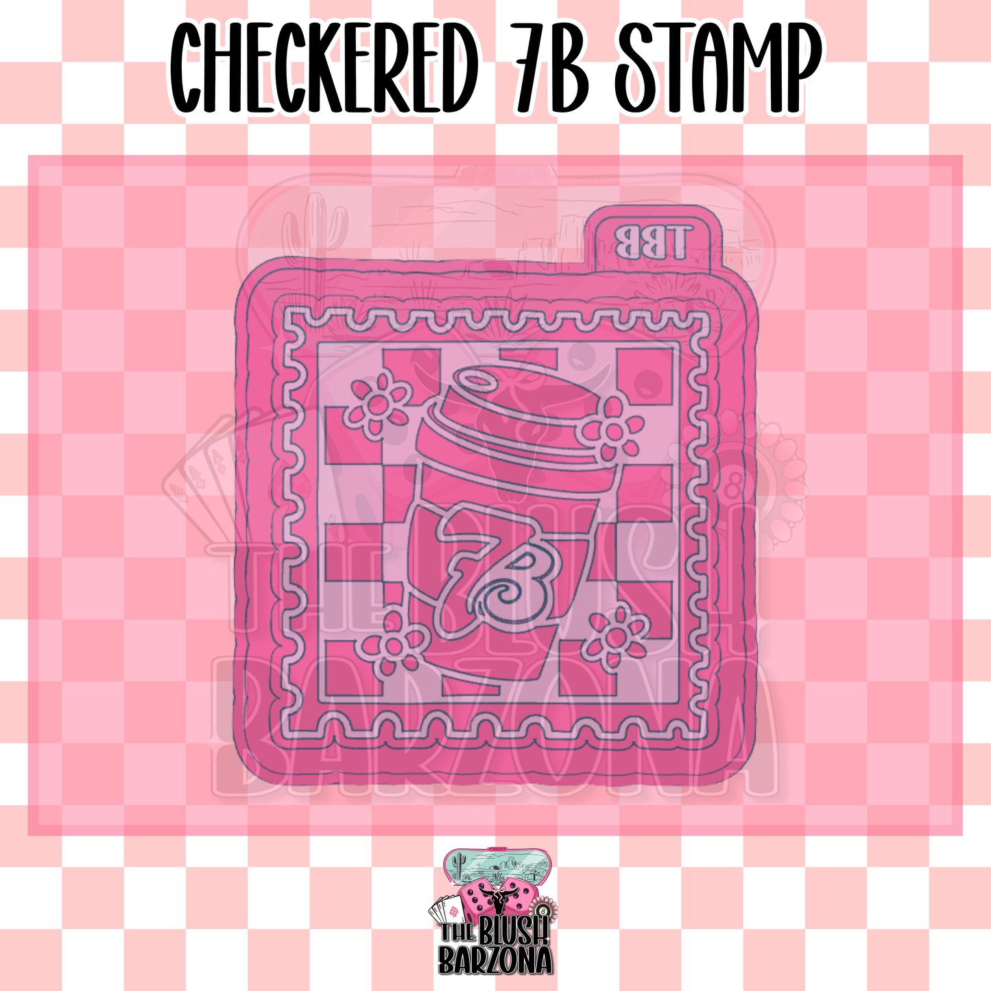 Checkered 7B Stamp Freshie Mold