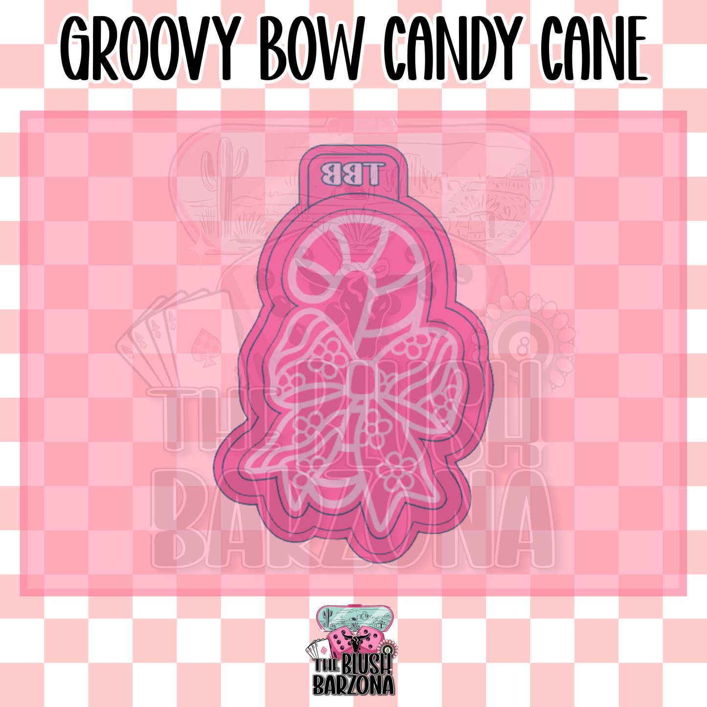 Groovy Bow Candy Cane Freshie Mold