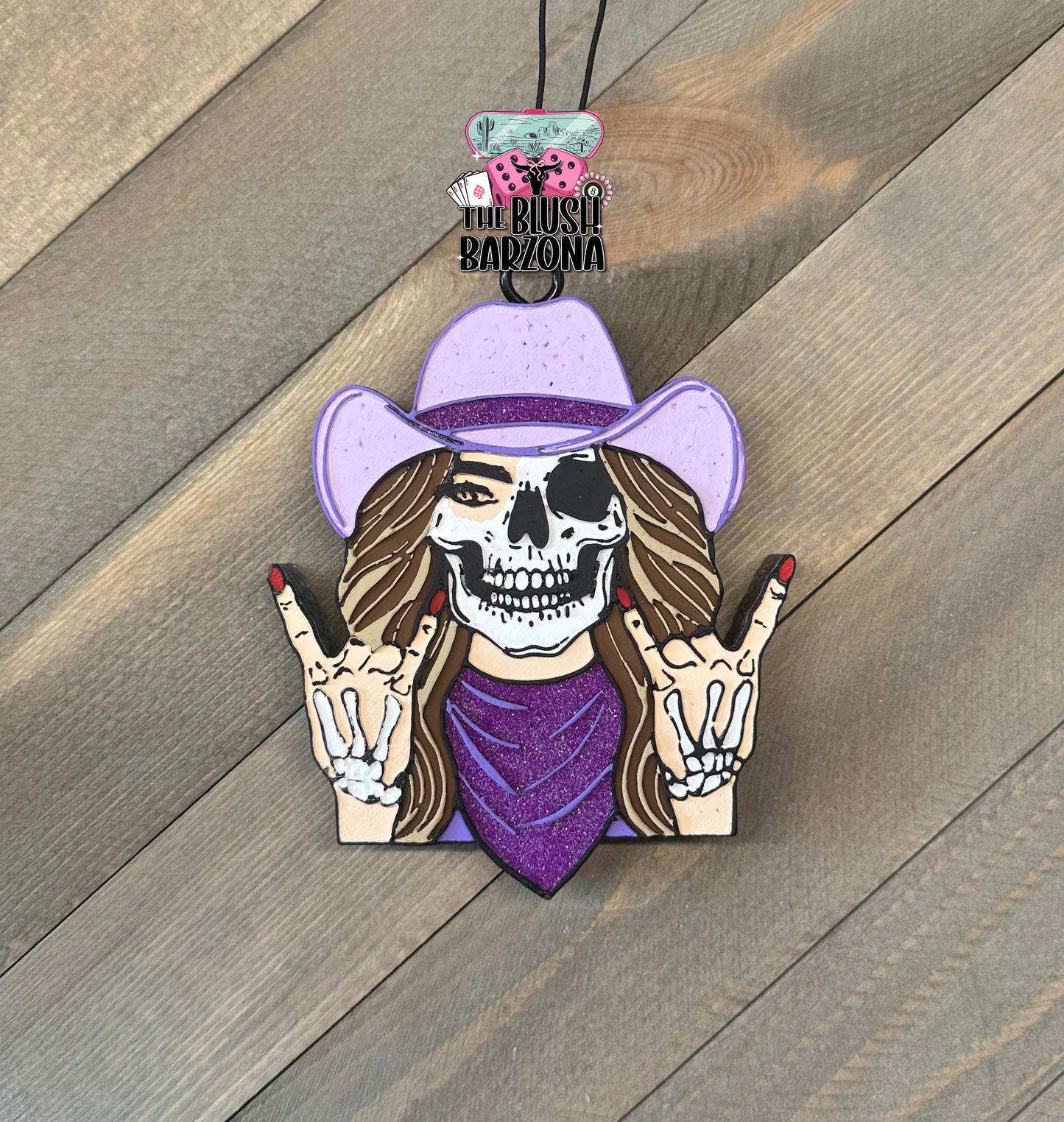 Cowgirl Skeleton Car Freshie