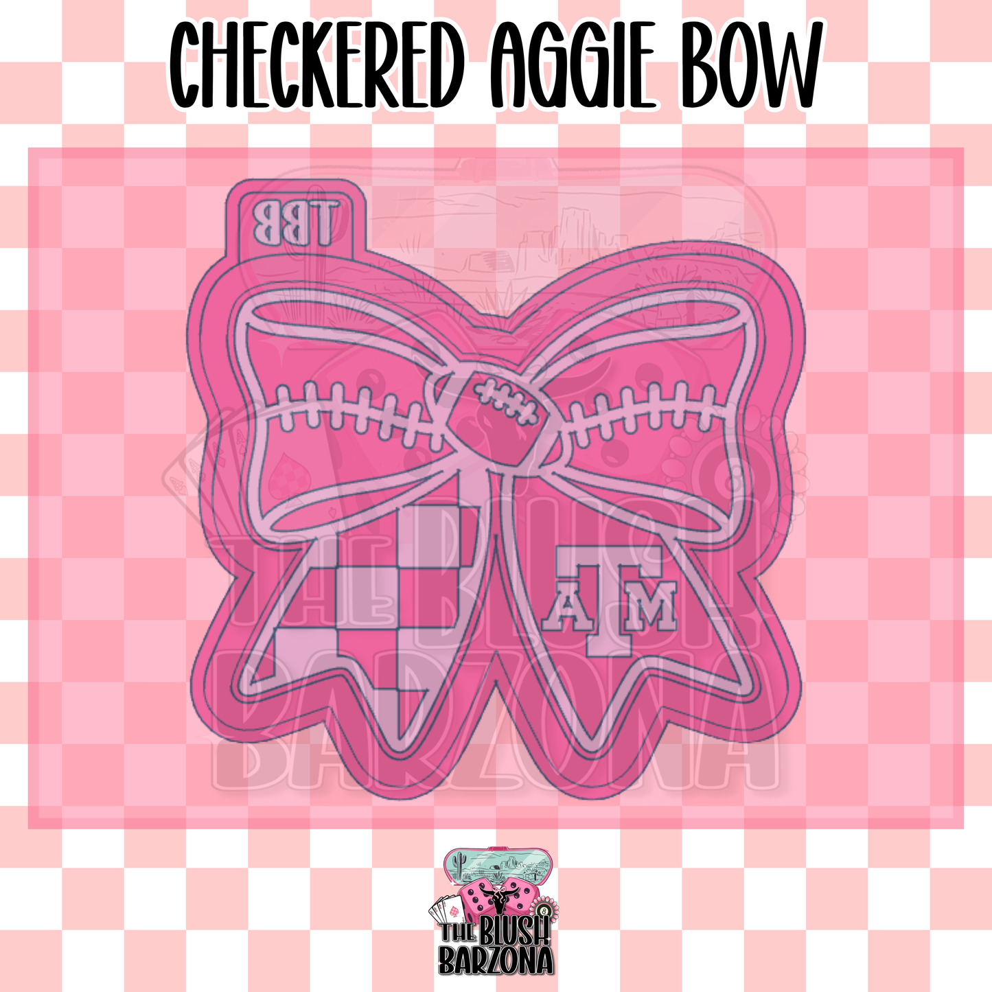 Checkered Aggie Bow Freshie Mold