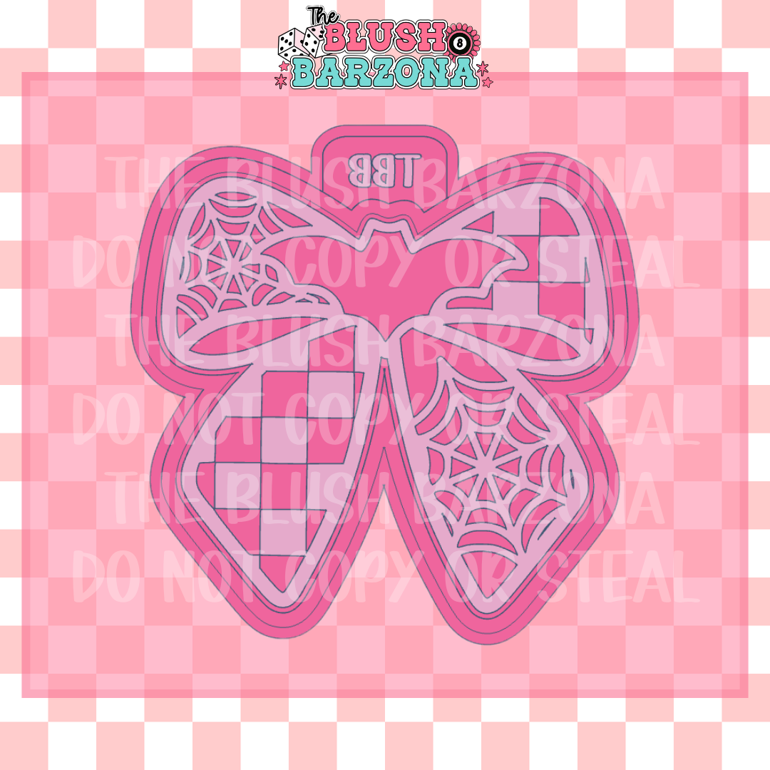 Checkered Bat Bow Freshie Mold