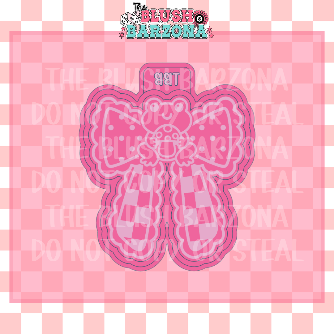 Checkered Frog Bow Freshie Mold