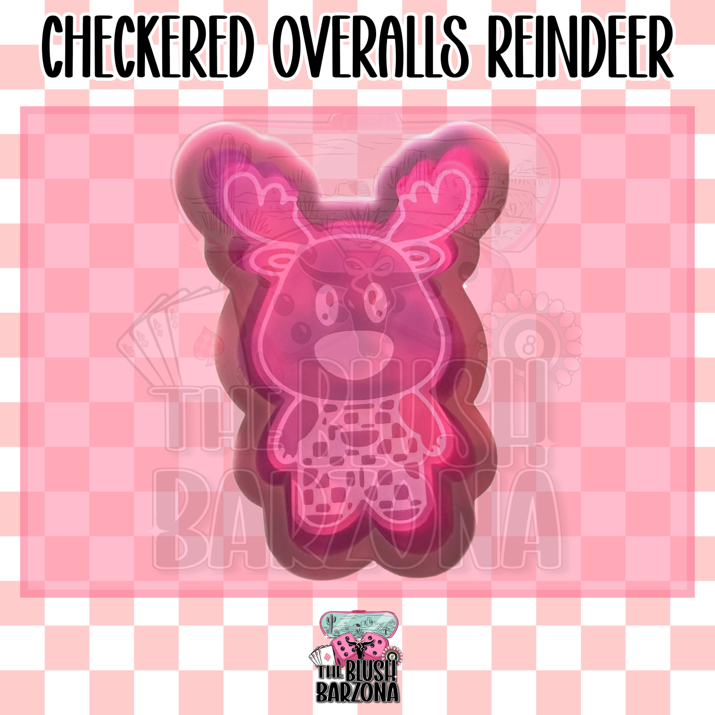 Checkered Overalls Reindeer Freshie Mold
