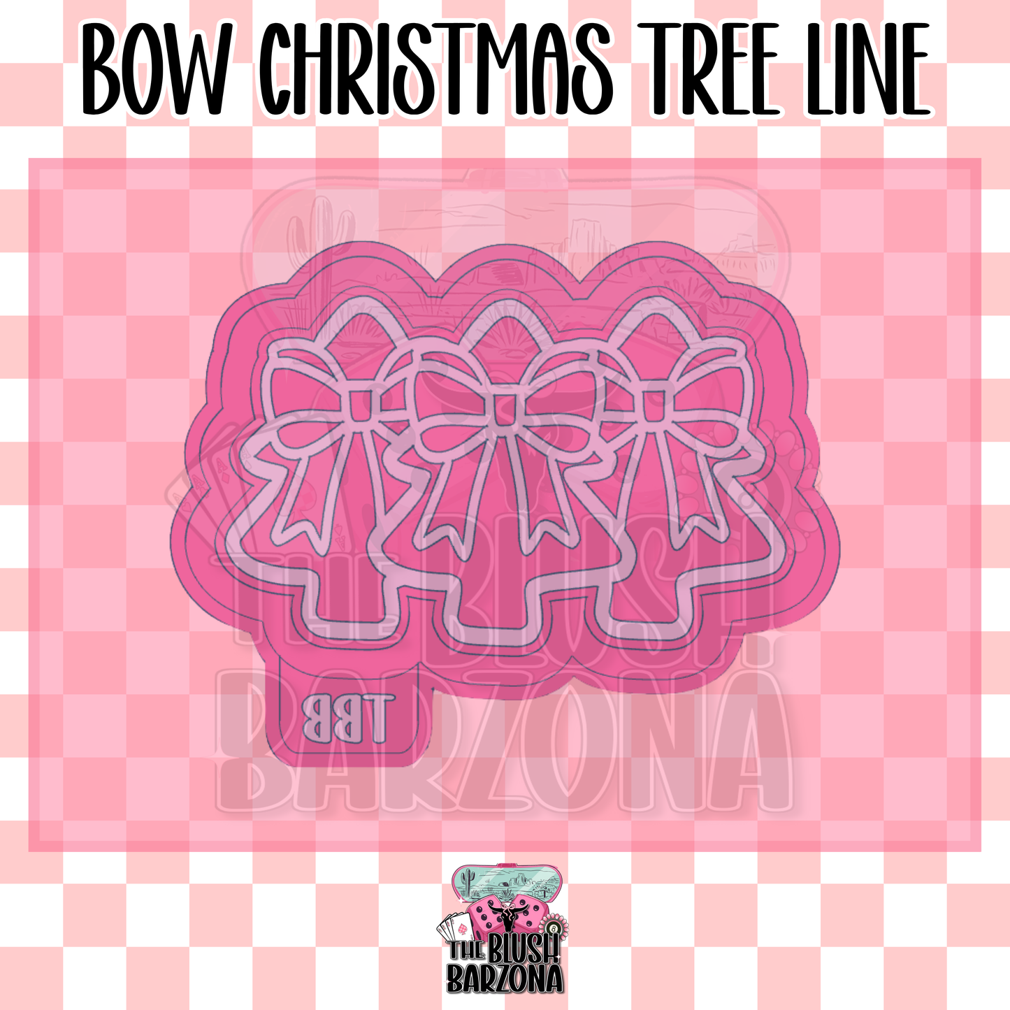 Bow Christmas Tree Line Freshie Mold