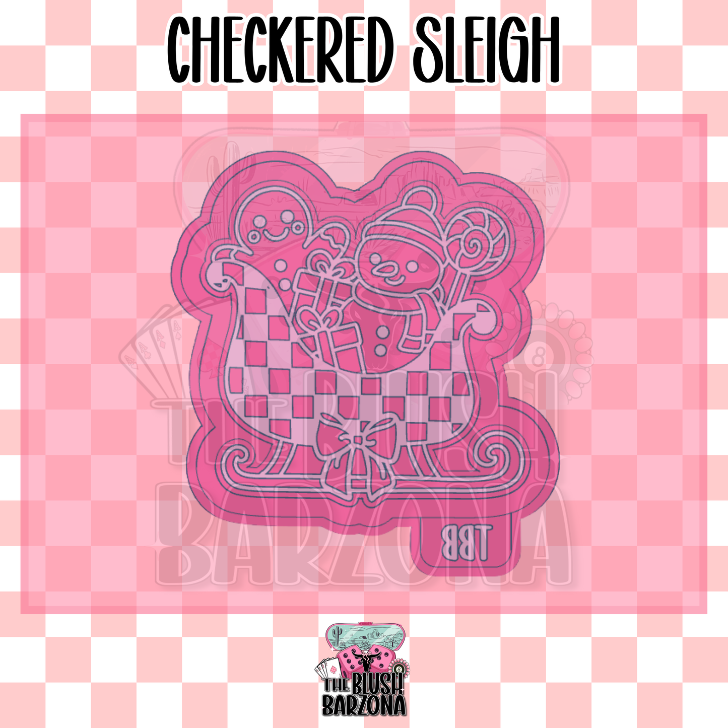 Checkered Sleigh Freshie Mold