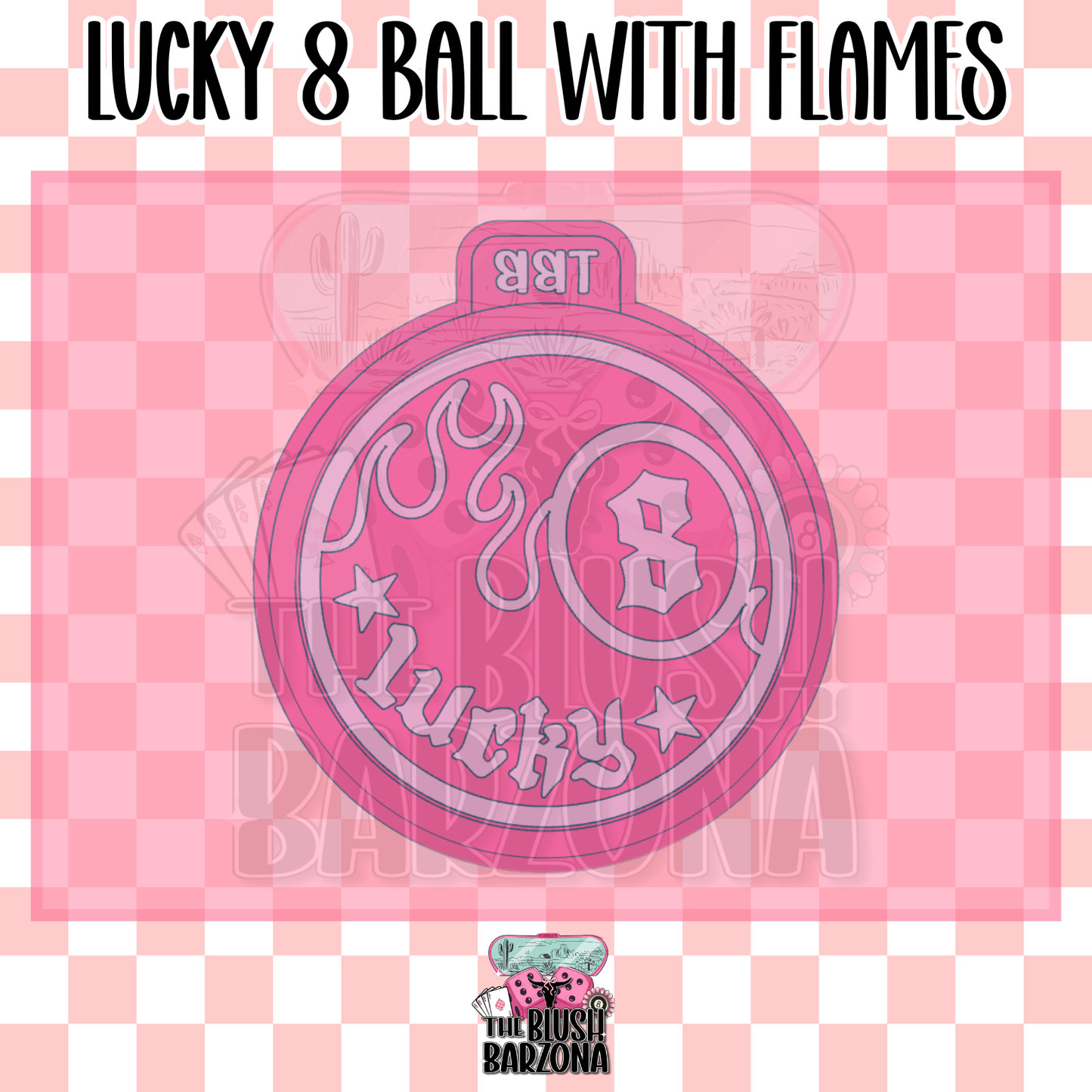 Lucky 8 Ball with Flames Freshie Mold