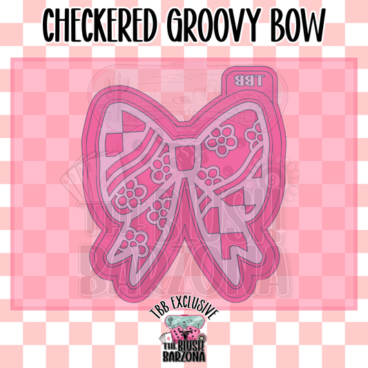 TBB Exclusive Checkered Groovy Bow Freshie Mold