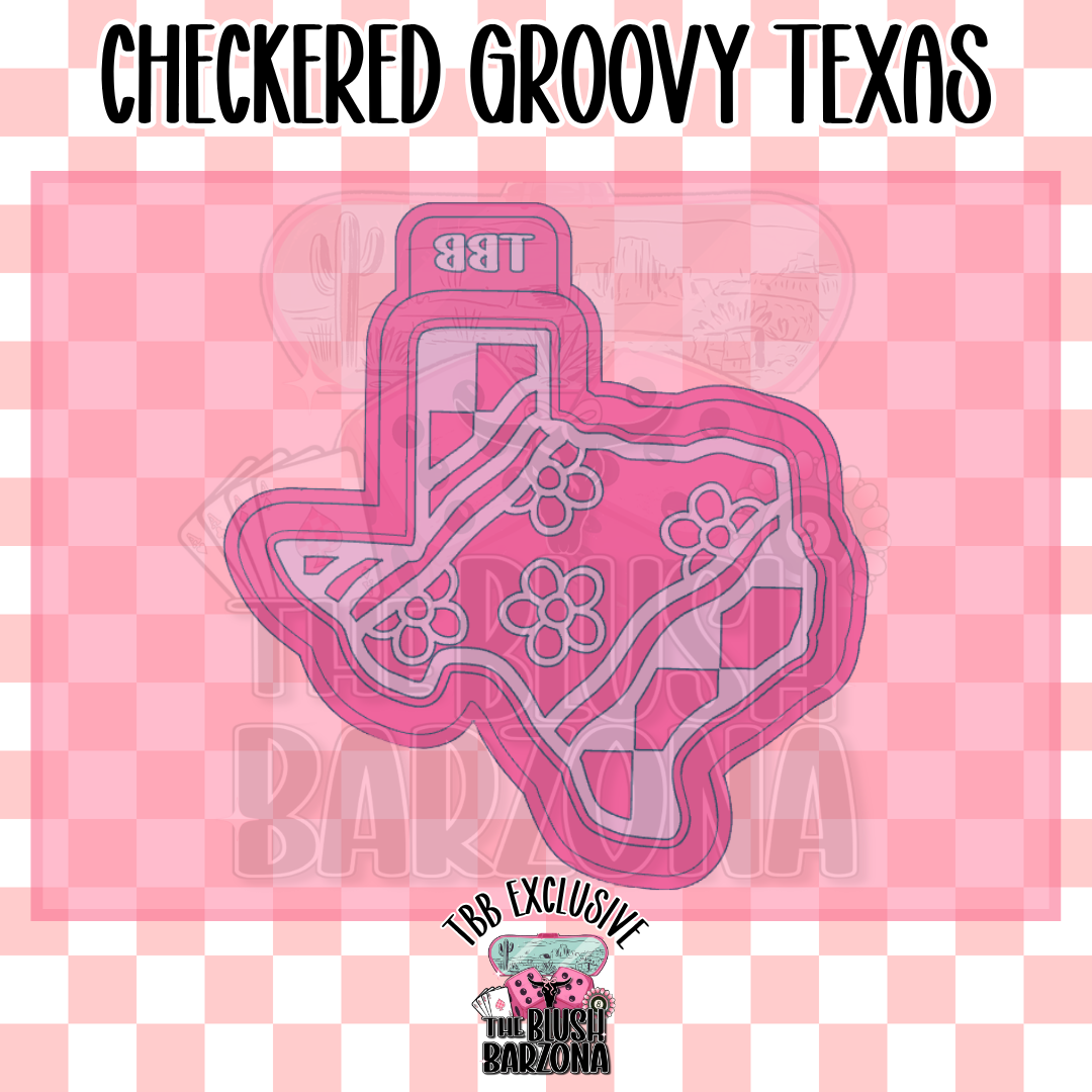 Checkered Groovy Texas Freshie Mold