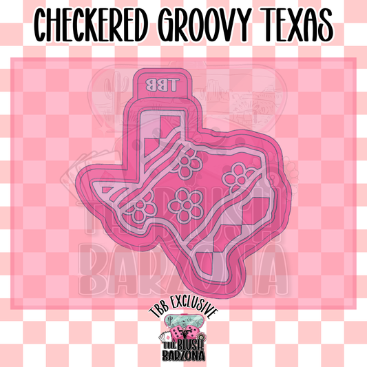 Checkered Groovy Texas Freshie Mold