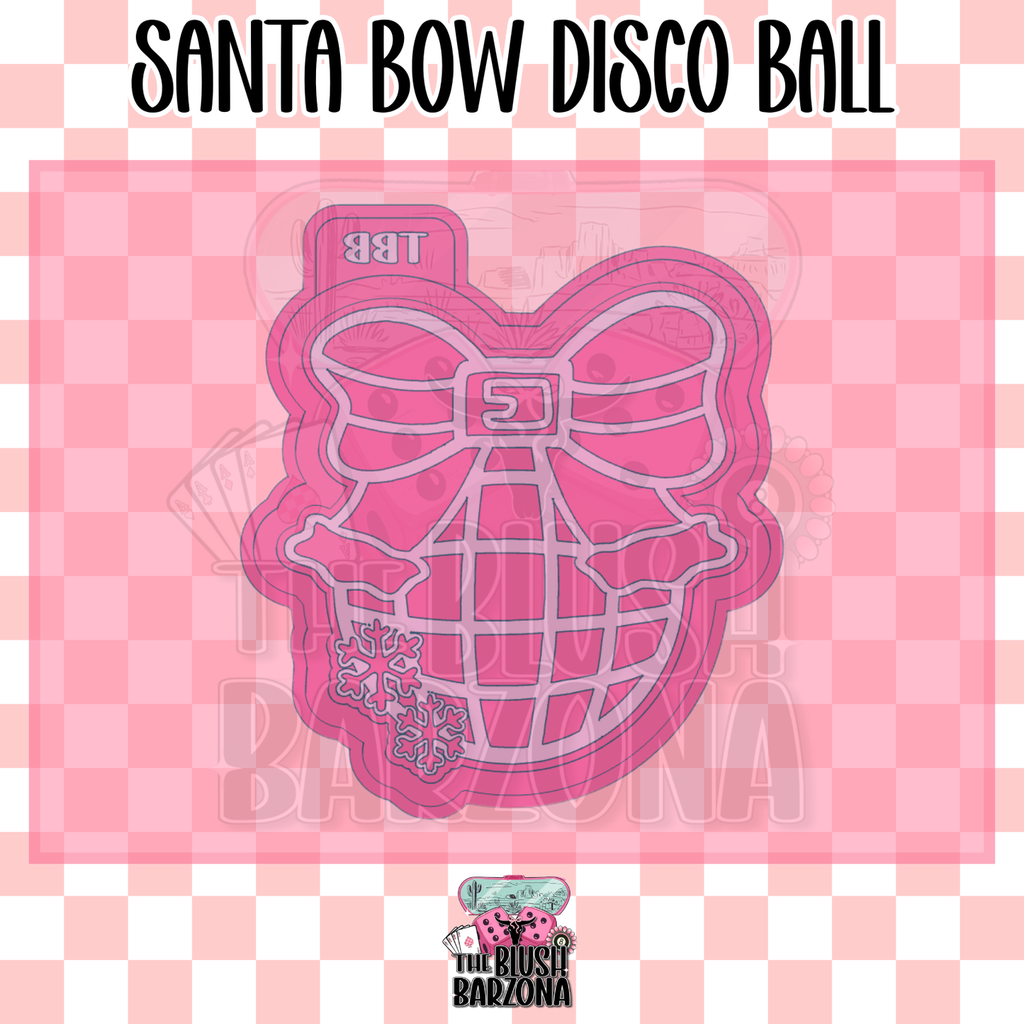 Santa Bow Disco Ball Freshie Mold