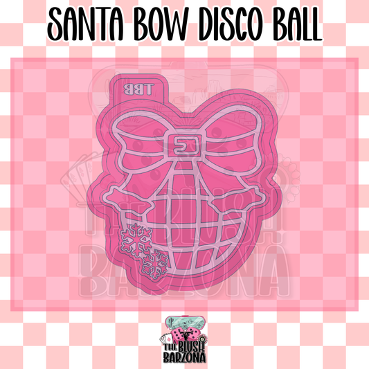 Santa Bow Disco Ball Freshie Mold