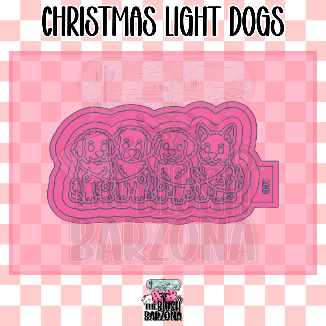 Christmas Light Dogs Freshie Mold