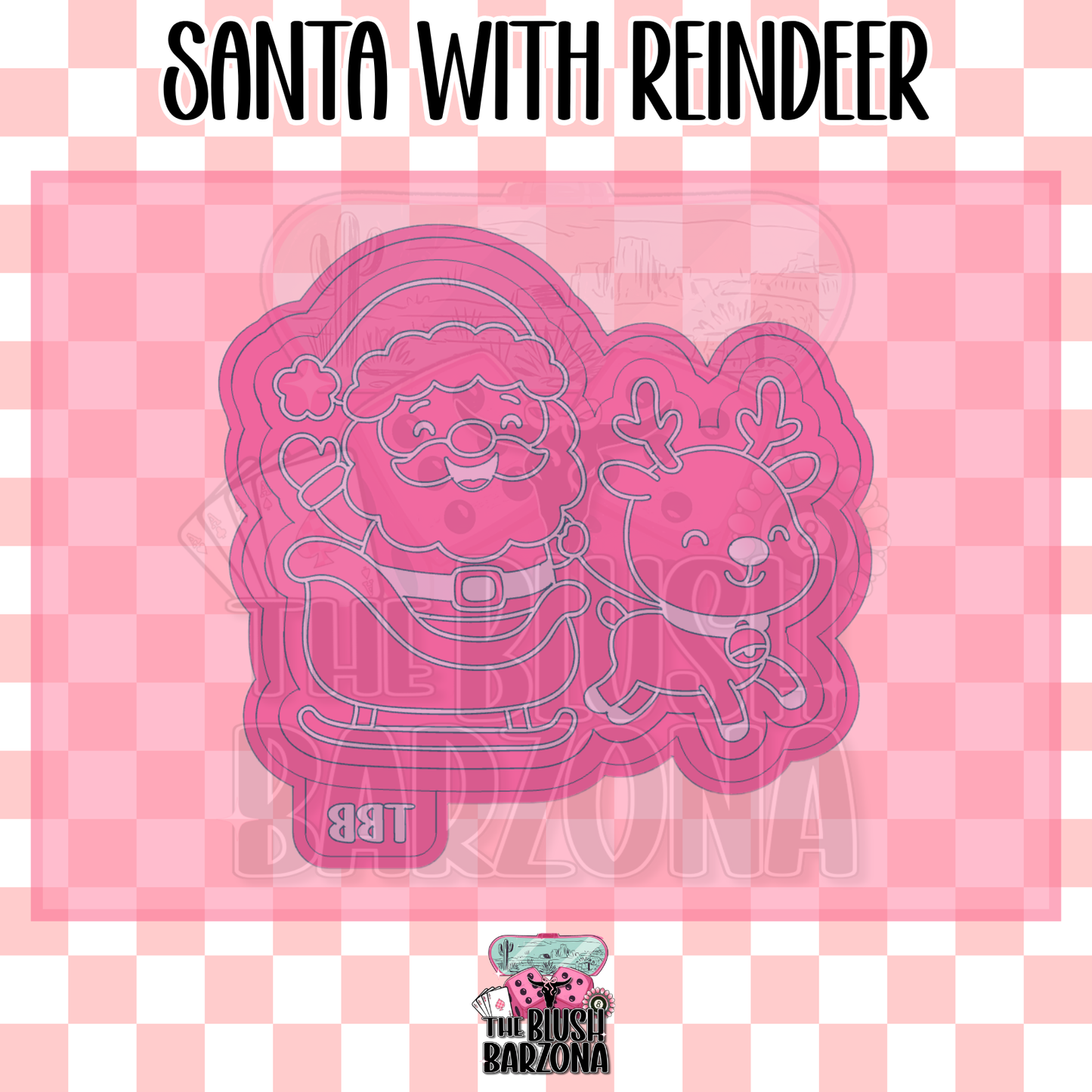 Santa with Reindeer Freshie Mold