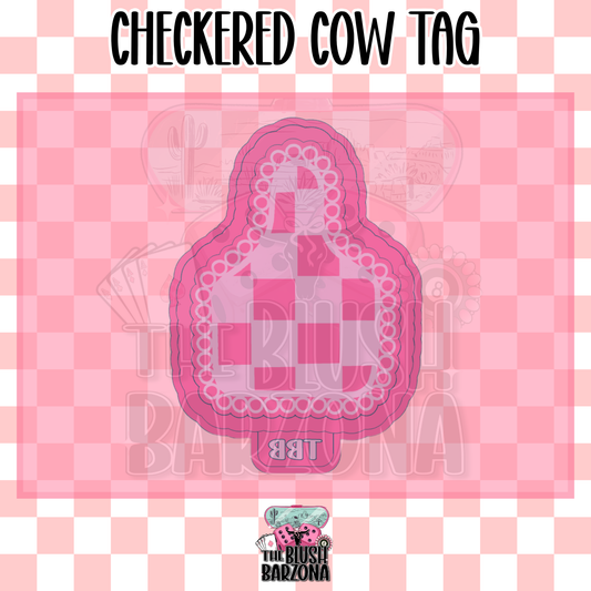 Checkered Cow Tag Freshie Mold