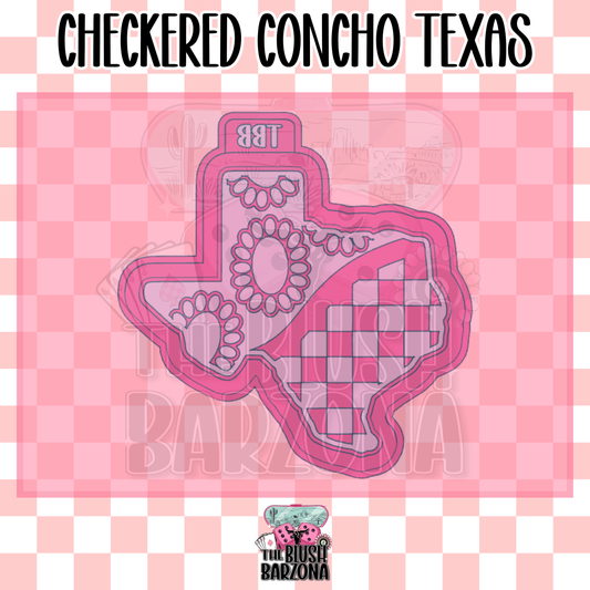 Checkered Concho Texas Freshie Mold