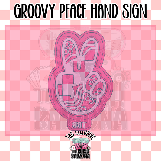 Groovy Peace Hand Sign Freshie Mold