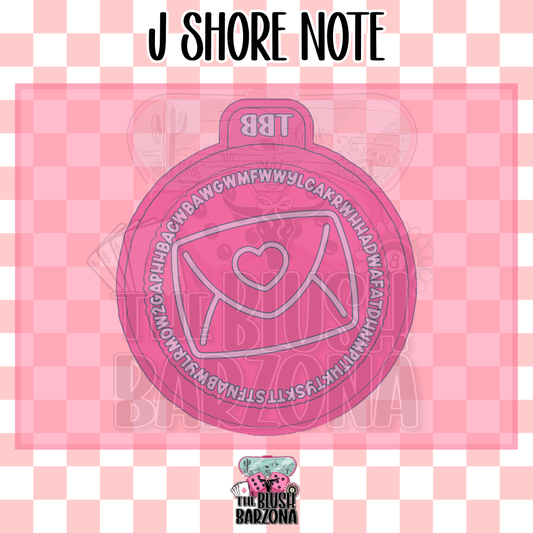 J Shore Note Freshie Mold