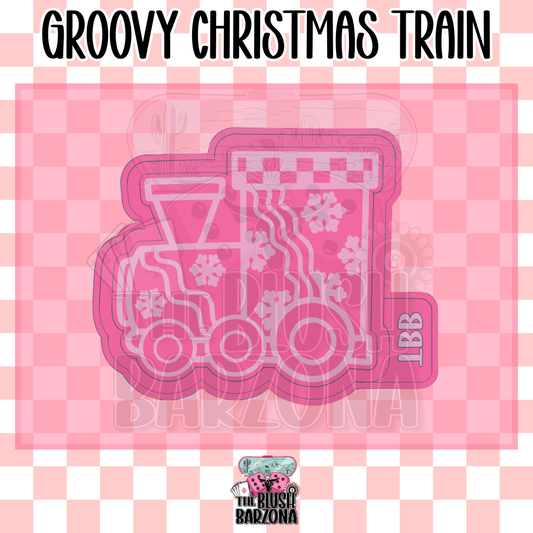 Groovy Christmas Train Freshie Mold