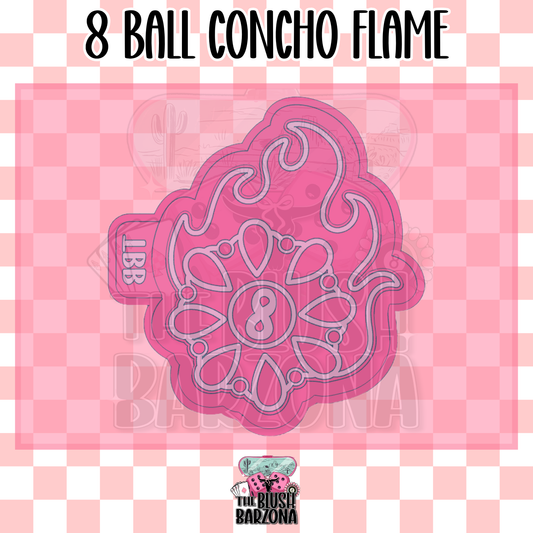 8 Ball Concho Flame Freshie Mold