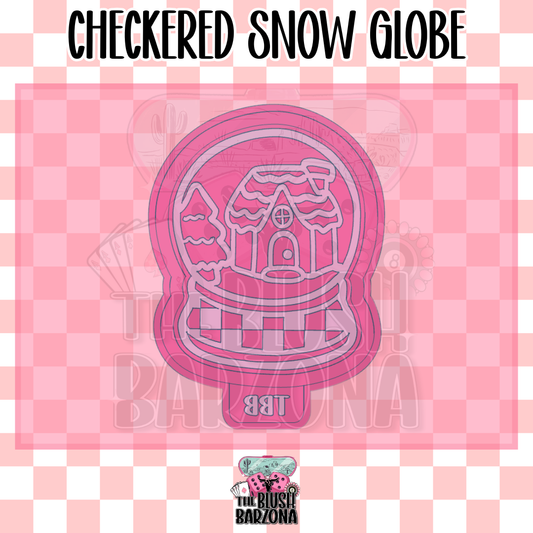 Checkered Snow Globe Freshie Mold