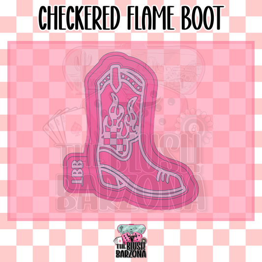 Checkered Flame Boot Freshie Mold