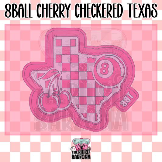 8 Ball Cherry Checkered Texas Freshie Mold