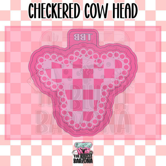 Checkered Cow Head Freshie Mold