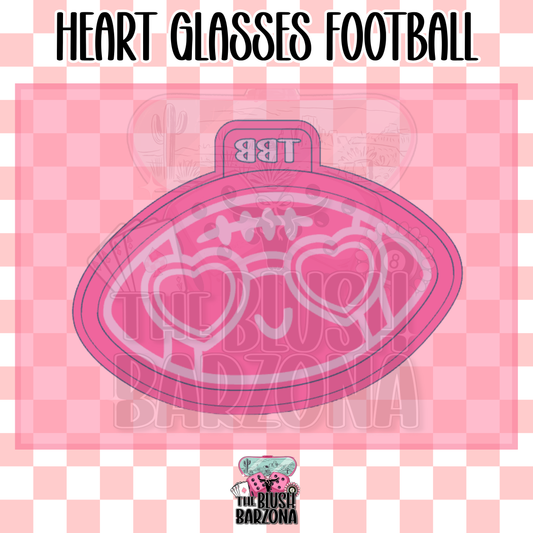 Heart Glasses Football Freshie Mold
