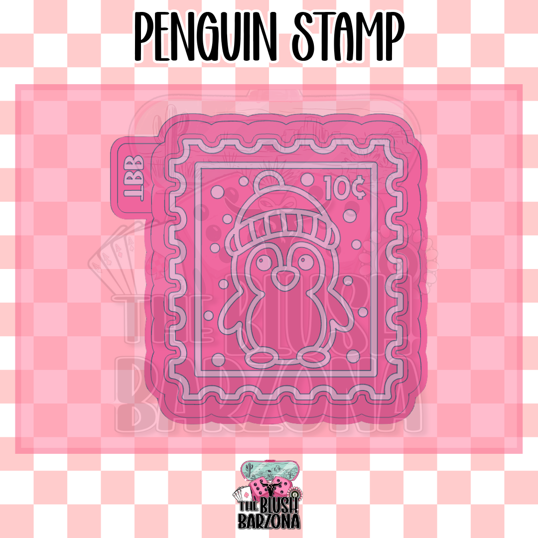 Penguin Stamp Freshie Mold