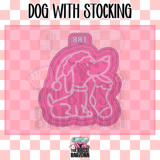 Dog with Stocking Freshie Mold