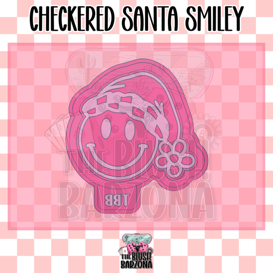 Checkered Santa Smiley Freshie Mold