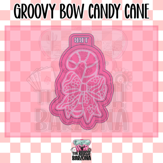 Groovy Bow Candy Cane Freshie Mold