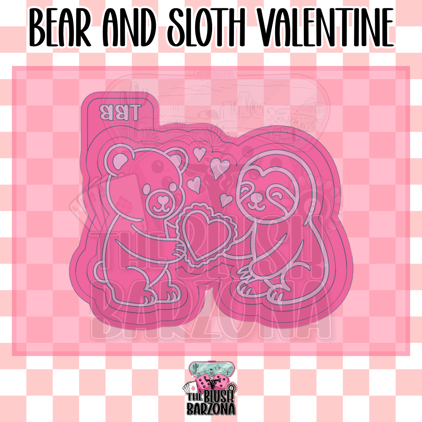 Bear Sloth Valentine Freshie Mold