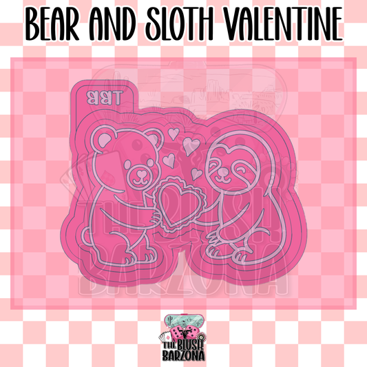 Bear Sloth Valentine Freshie Mold