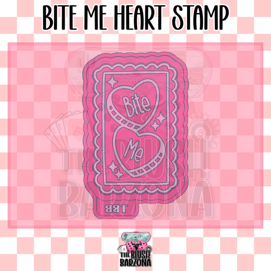 Bite Me Heart Stamp Freshie Mold