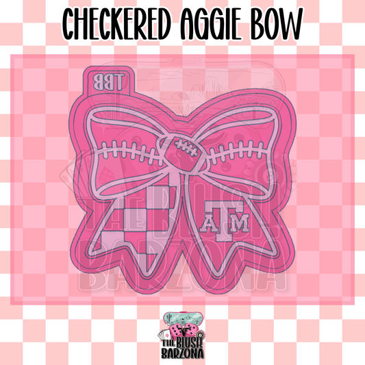 Checkered Aggie Bow Freshie Mold