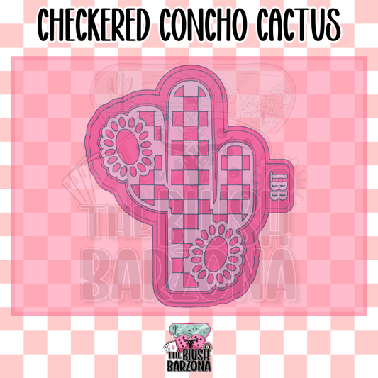 Checkered Concho Cactus Freshie Mold