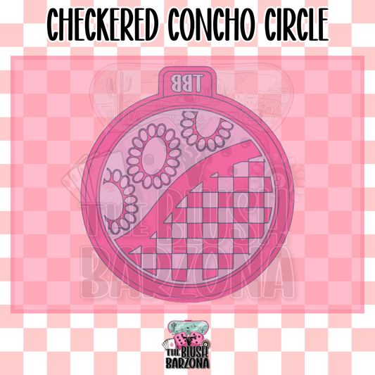 Checkered Concho Circle Freshie Mold