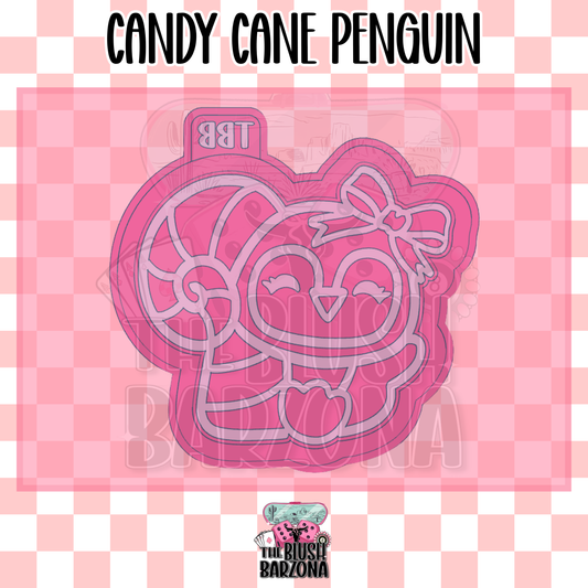 Candy Cane Penguin Freshie Mold