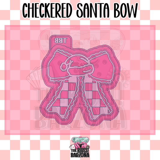 Checkered Santa Bow Freshie Mold