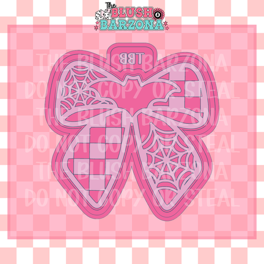 Checkered Bat Bow Freshie Mold