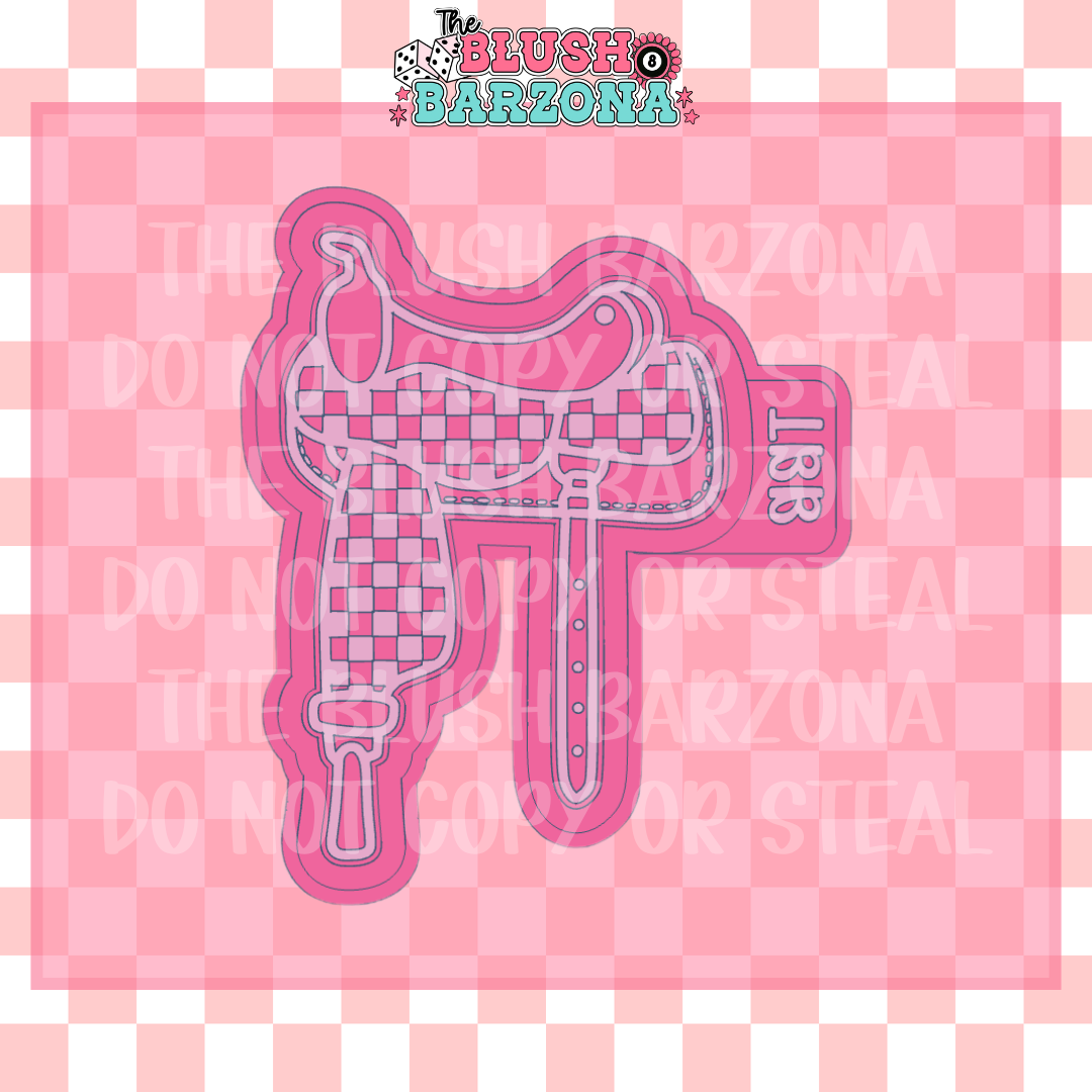 Checkered Saddle Freshie Mold