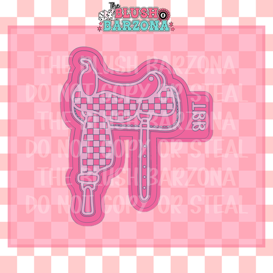 Checkered Saddle Freshie Mold