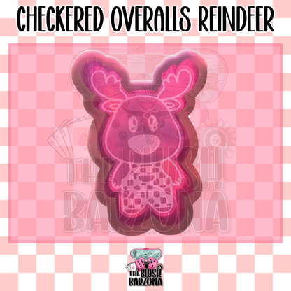 Checkered Overalls Reindeer Freshie Mold