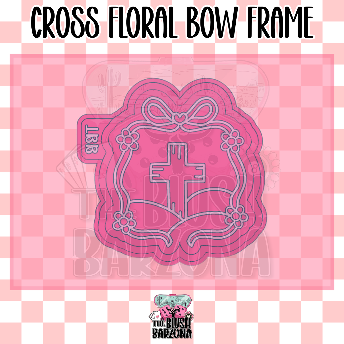 Cross Floral Bow Frame Freshie Mold