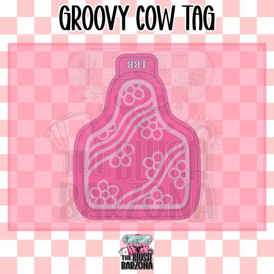 Groovy Cow Tag Freshie Mold