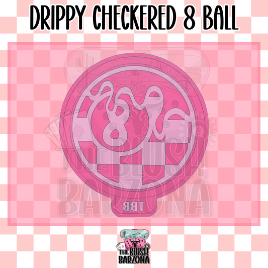 Drippy Checkered 8 Ball Freshie Mold