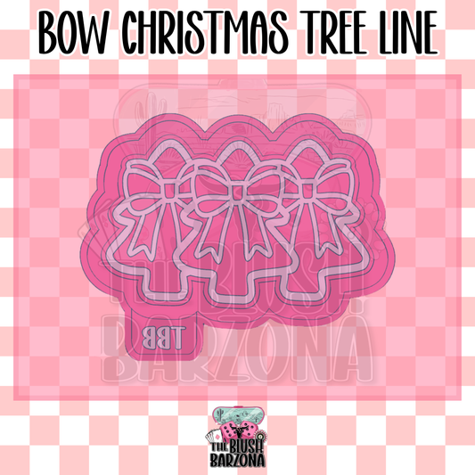 Bow Christmas Tree Line Freshie Mold