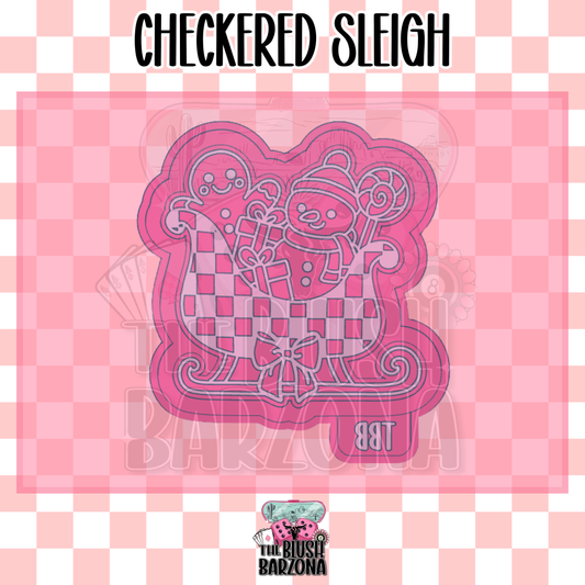 Checkered Sleigh Freshie Mold